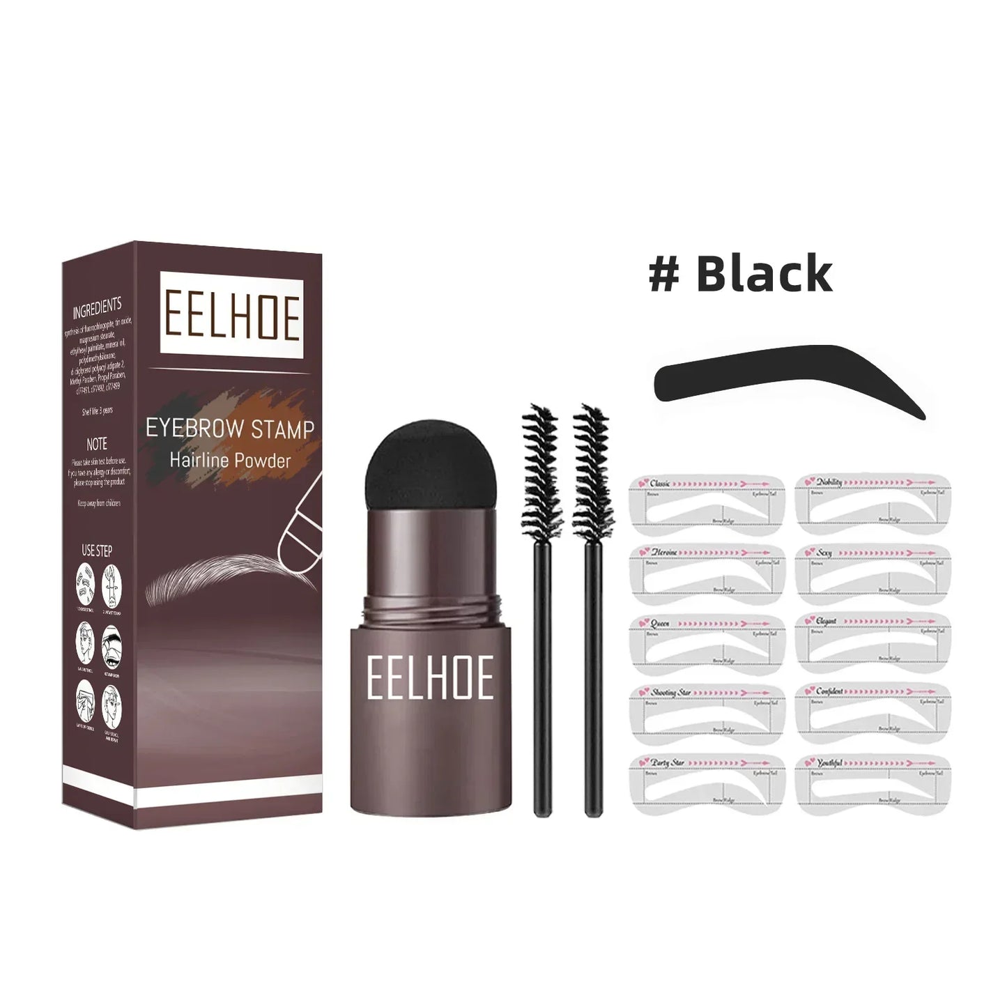 New Brow Stamp Kit Reusable Head Eyebrow Powder Stencil Kit Makeup Shadow Stick 1 Step Eyebrow Shaping Long Lasting Stamp Kit