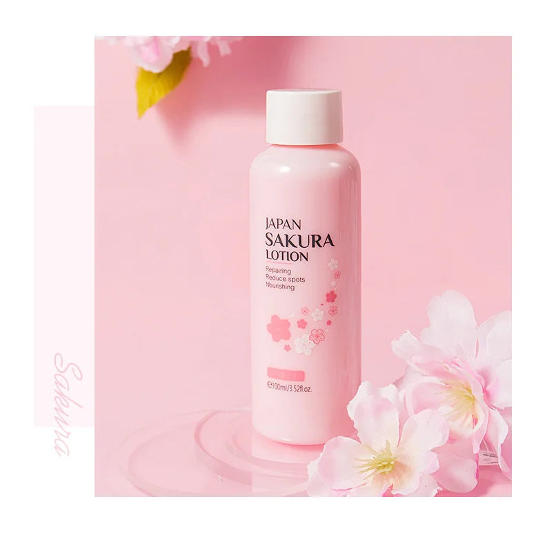 LAIKOU Sakura Face lotion Moisturizing Essence Moisturizing Shrink Pores Repairing Emulsion Facial Skin Care Products