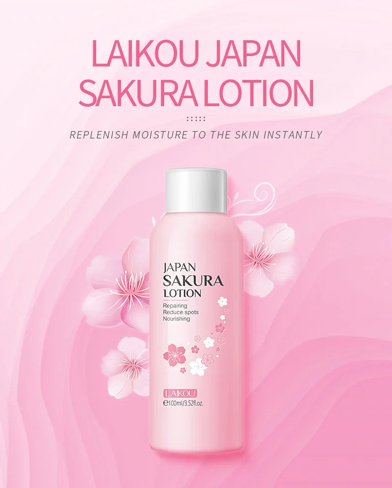 LAIKOU Sakura Face lotion Moisturizing Essence Moisturizing Shrink Pores Repairing Emulsion Facial Skin Care Products