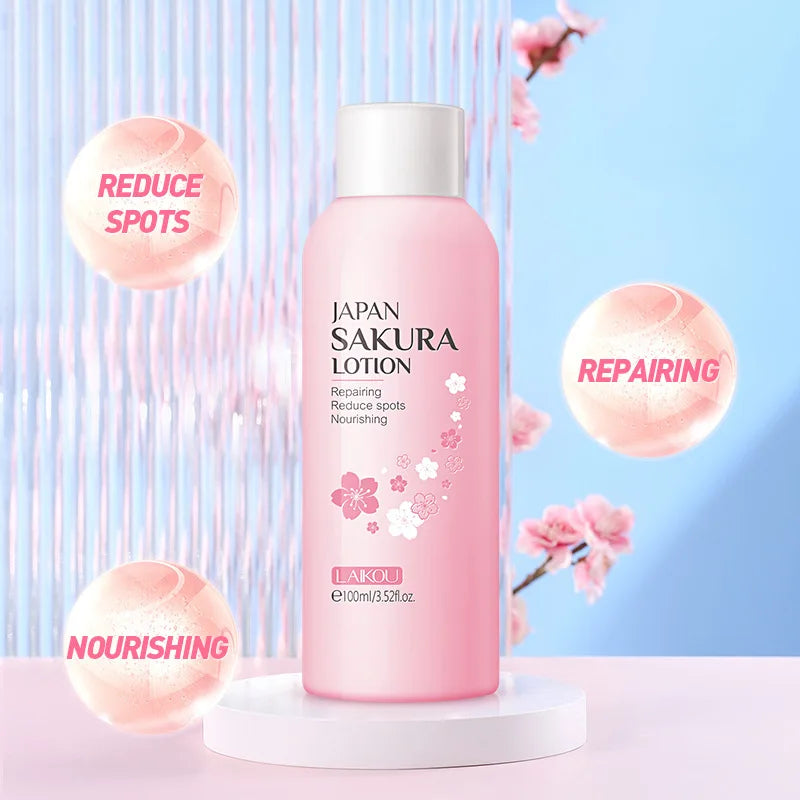 LAIKOU Sakura Face lotion Moisturizing Essence Moisturizing Shrink Pores Repairing Emulsion Facial Skin Care Products