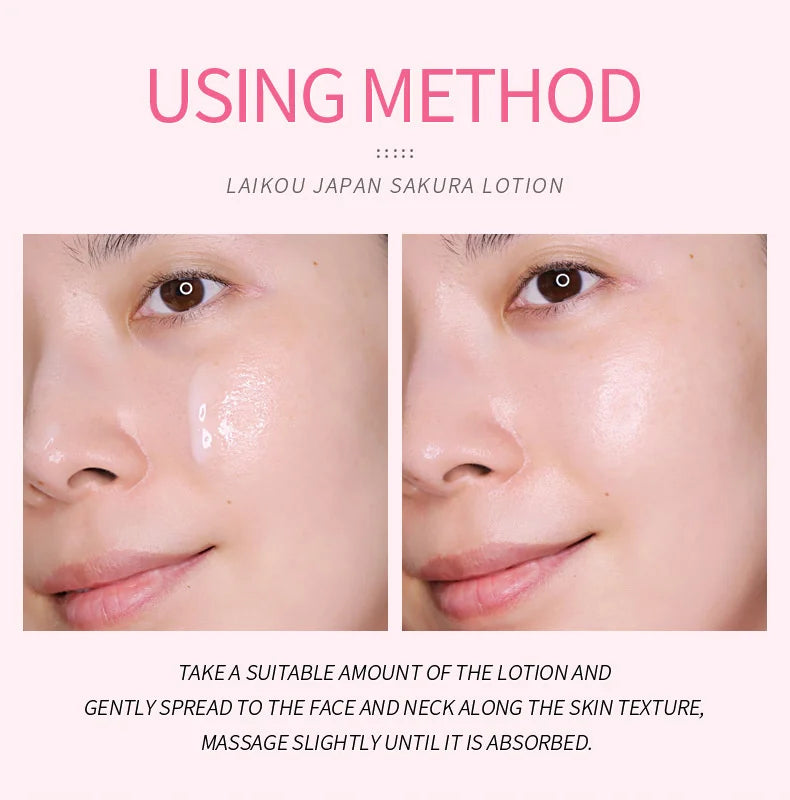 LAIKOU Sakura Face lotion Moisturizing Essence Moisturizing Shrink Pores Repairing Emulsion Facial Skin Care Products