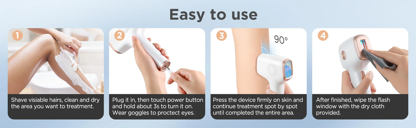 INNZA Hair Removal with Ice Cooling Care Function for Women Permanent,999,999 Flashes Painless IPL Hair Remover Device