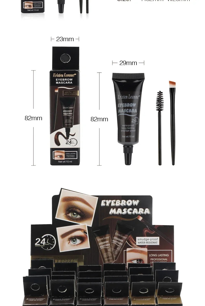 Natural 4 Colors Liquid Dyeing Eyebrow Cream Set Waterproof Durable Brown Tint Eyebrow Henna Mascara Eyebrows Paint Makeup