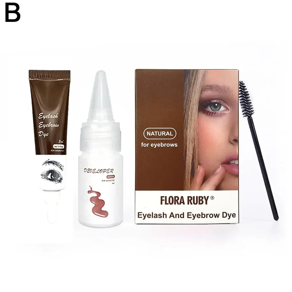 15-Minute Fast Henna Eyelash Eyebrow Dye Tint Professional Easy Dye Gel Eyelash Brown Black Color Tint Cream Kit Eyebrows Suit