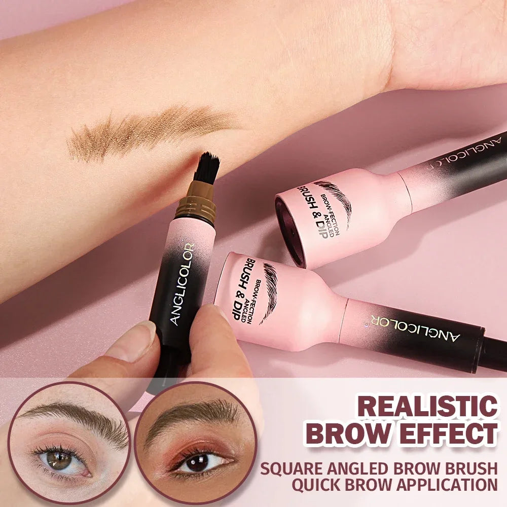 Wild Eyebrow Pencil Square Angled Brush Velvet 3D Brow Dye Cream Hairline Anti-smudge Waterproof Multifunction Eyebrow Tint Pen