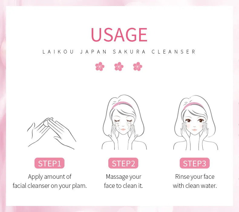 Face Skin Care Set Cherry Blossom Essence Moisturizing Collagen Eye Cream Exfoliating Gel Cleanser Lip Mask Beauty Makeup Set