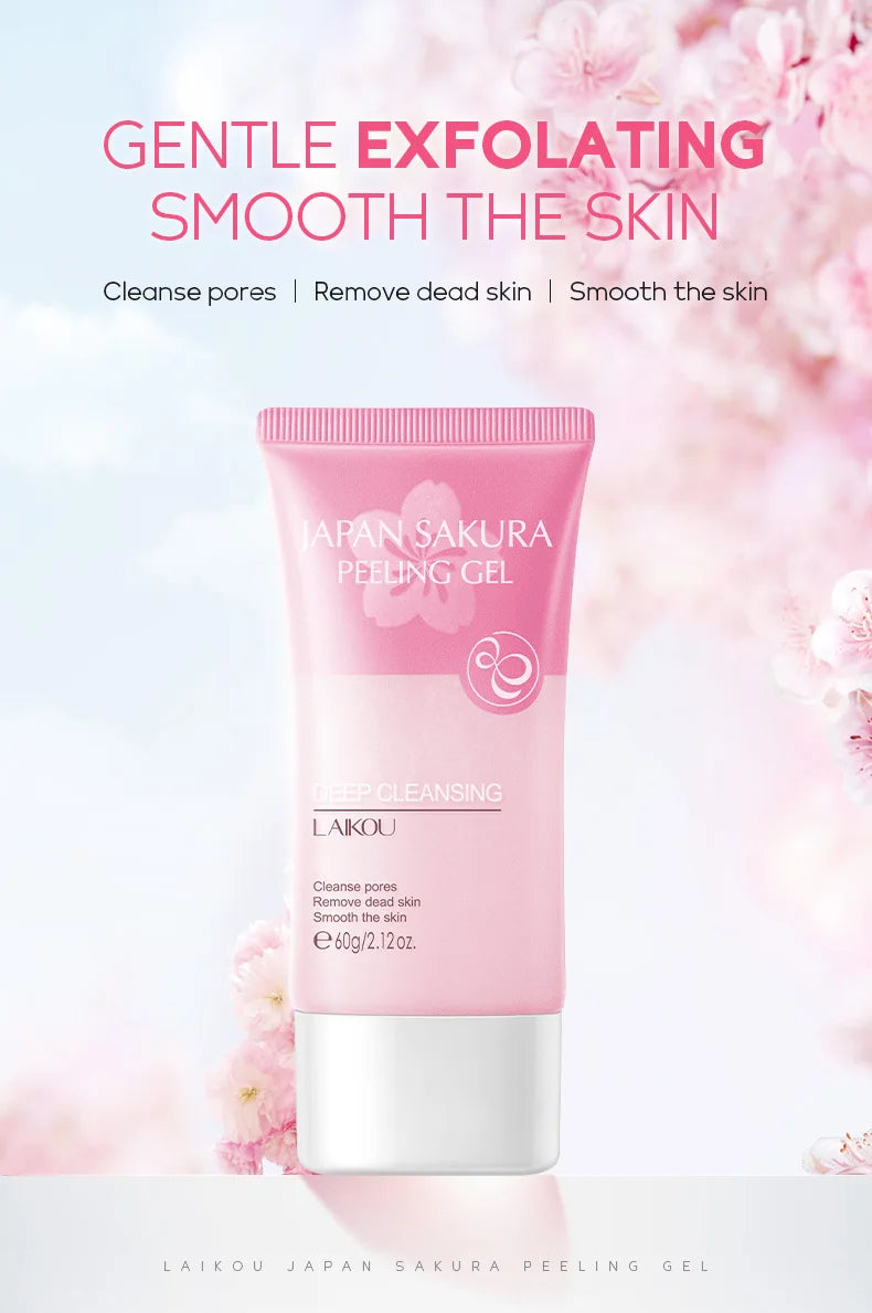 Набор для ухода за кожей лица Cherry Blossom Essence Увлажняющий коллагеновый крем для глаз Отшелушивающий гель Очищающий крем для губ Набор для макияжа Beauty