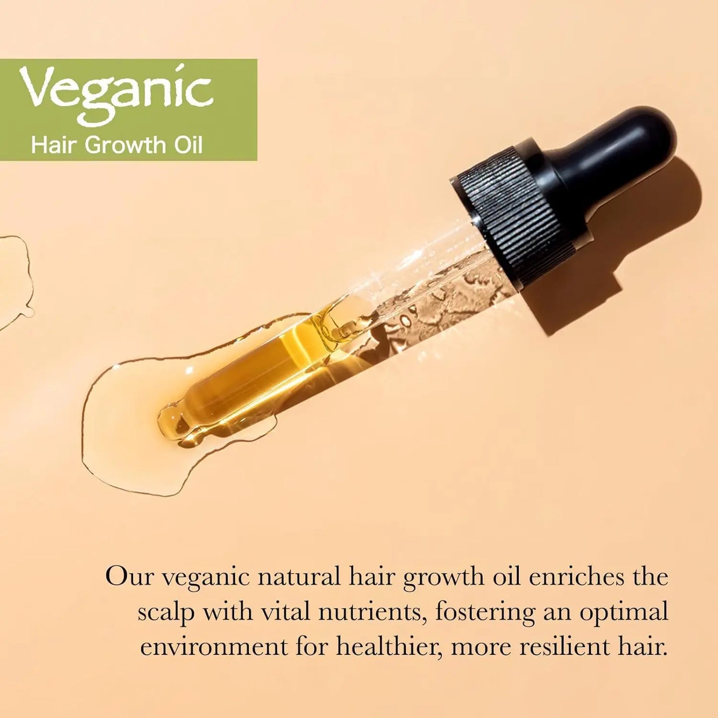 Олія для росту волосся Vegan Hair Growt Oil Натуральна веганська олія для росту волосся для сухого та пошкодженого волосся Vegan Hair Growt Oil для сухого та