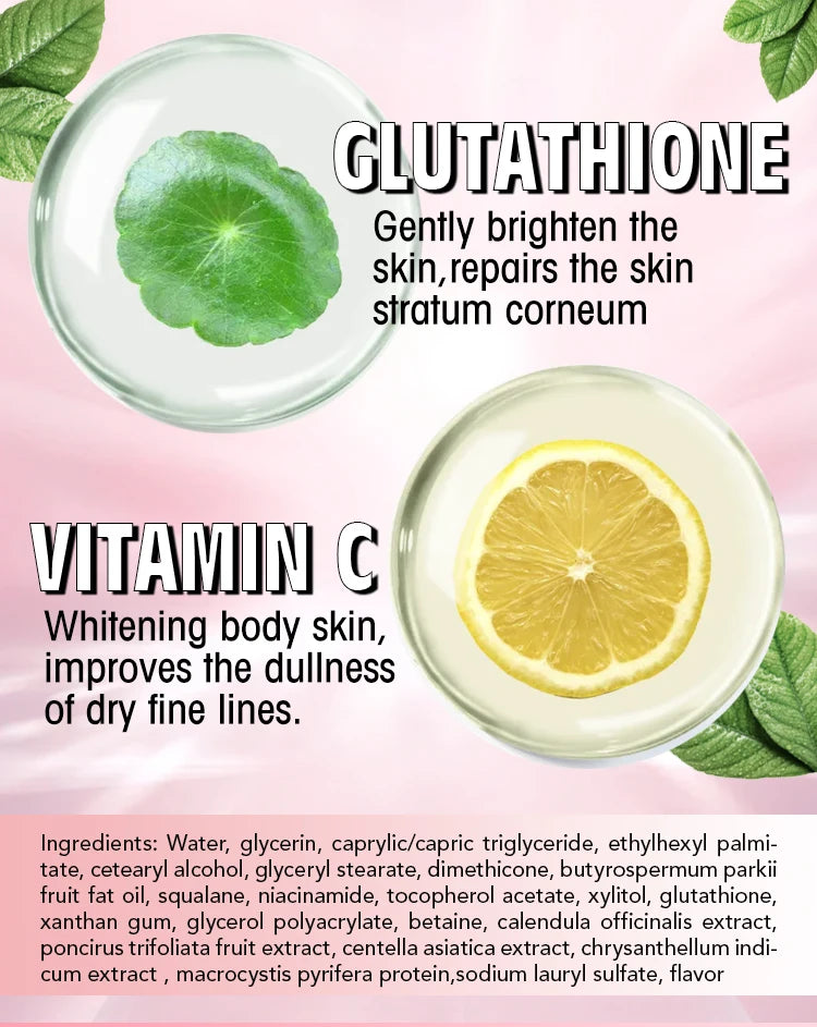 AILKE Vitamin C & Glutathione Brightening Body Lotion, Even Skin Tone, Lightening, Neck, Elbows, Armpits, Legs, Glowing Cream