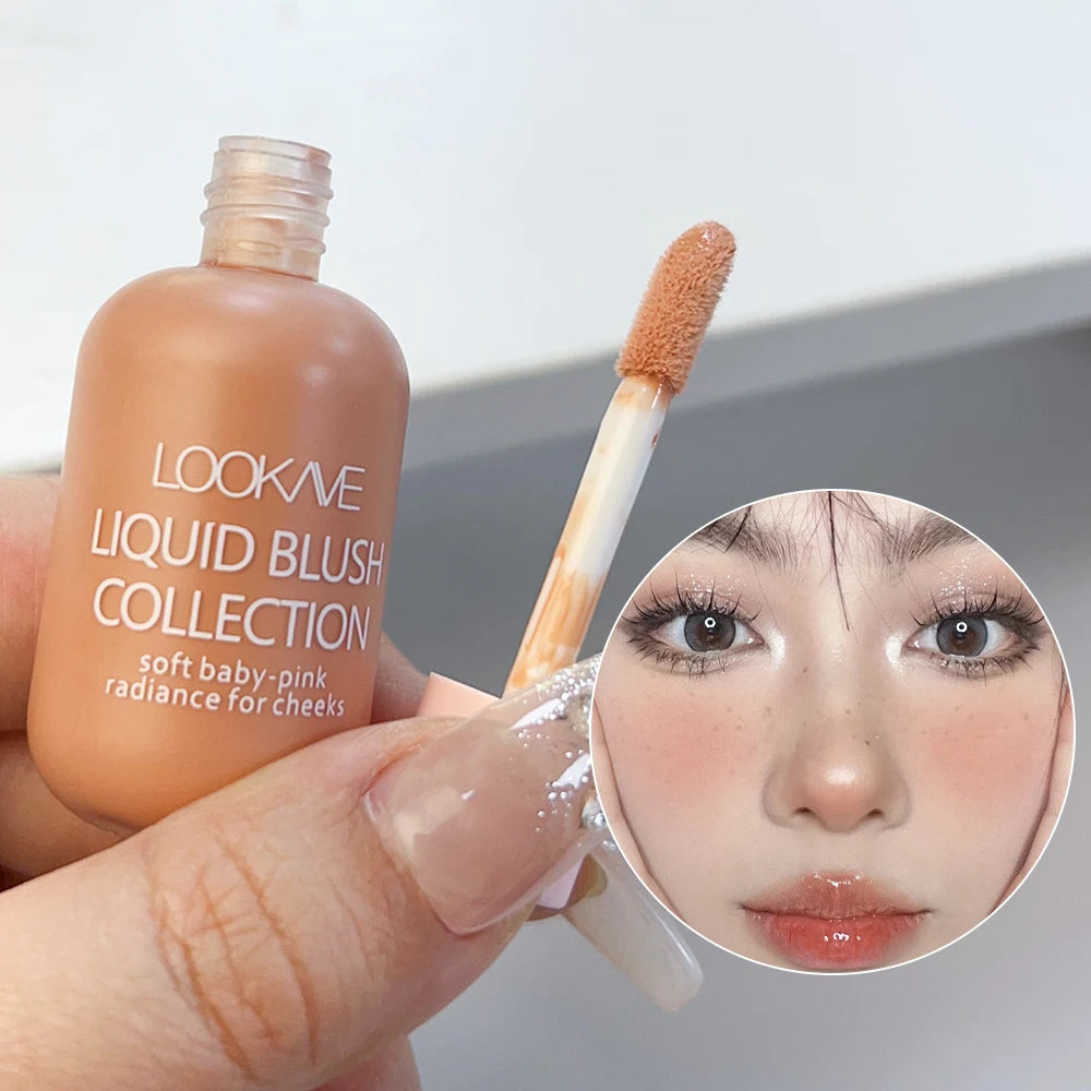 Waterproof Liquid Blush Long Lasting Moisturizing Natural Brightening Cheek Rouge Cream Velvet Face Blush Tint Pigment Cosmetic