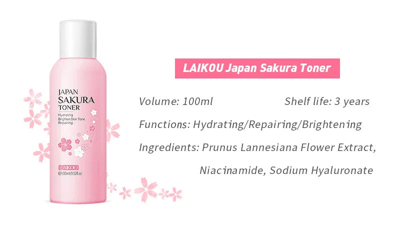 Набор для ухода за кожей лица Cherry Blossom Essence Увлажняющий коллагеновый крем для глаз Отшелушивающий гель Очищающий крем для губ Набор для макияжа Beauty