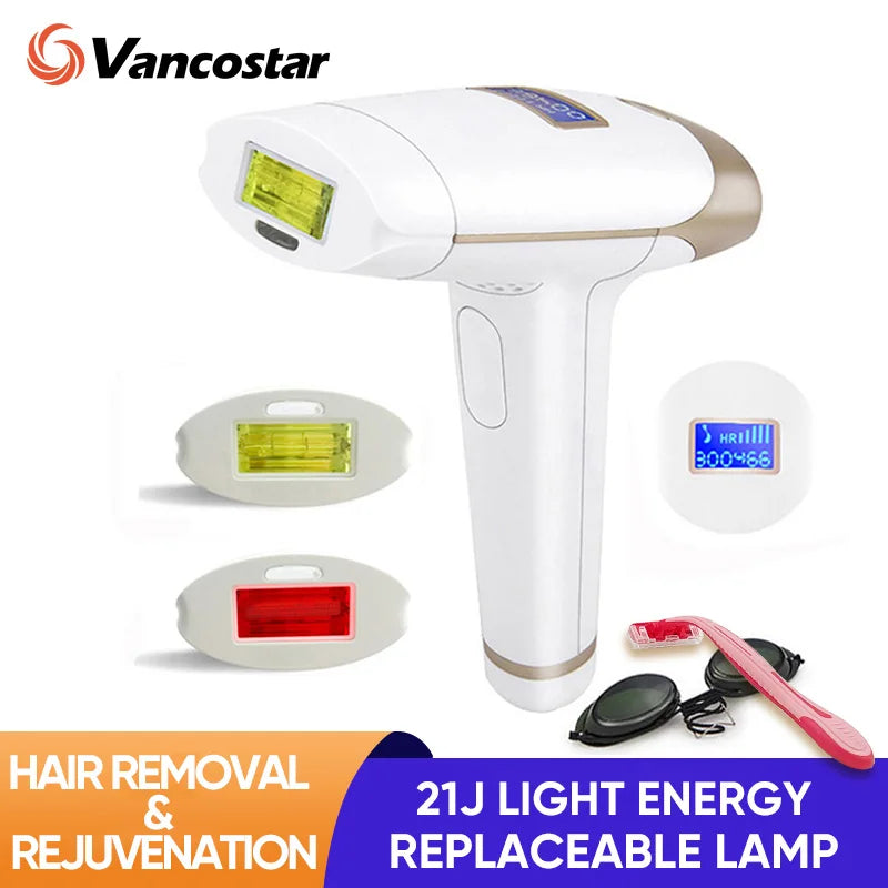 Updated Laser Hair Removal 2in1 Replaceable Lamp Rejuvenation Permanent Painless Hair Removal Bikini Trimmer IPL Epilator Device