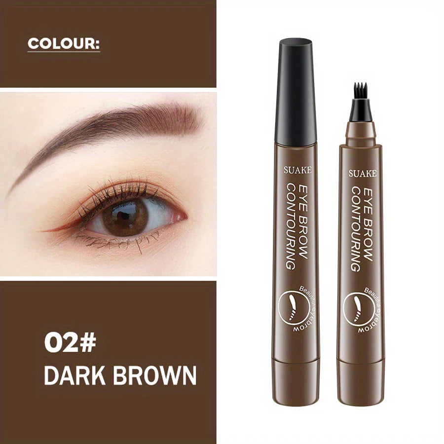 Waterproof Eyebrow Pen, Microblading Eyebrow Pencil With 4 Split Head, Natural Looking Brows Makeup ( 5 Colors)