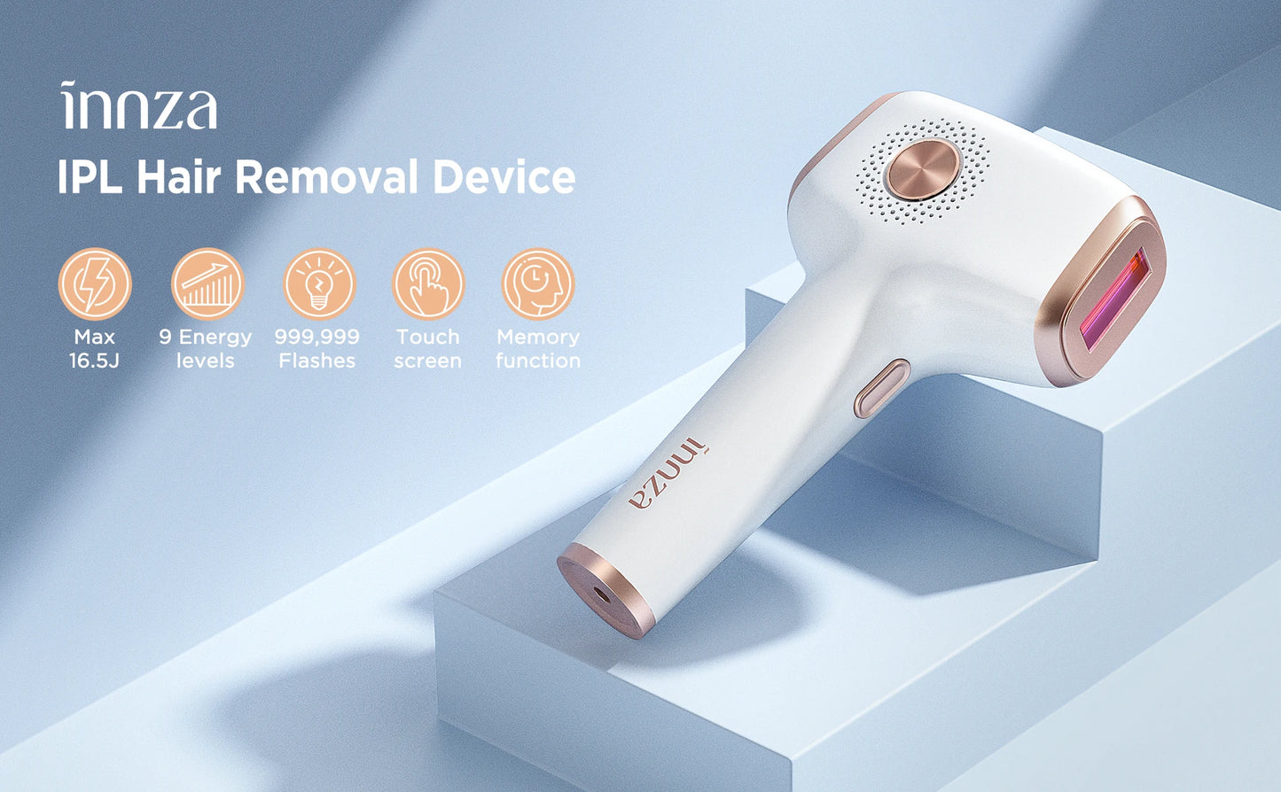 INNZA Hair Removal with Ice Cooling Care Function for Women Permanent,999,999 Flashes Painless IPL Hair Remover Device