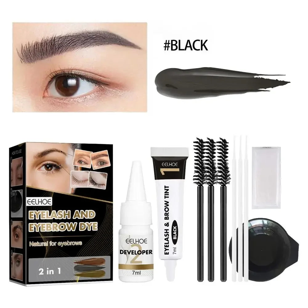 Professional 3 Colors Eyelashes Eyebrow Eyelash Dye Paste Tint Kit Professional Permanent Mascara Color Brow & Lashes Dye Set