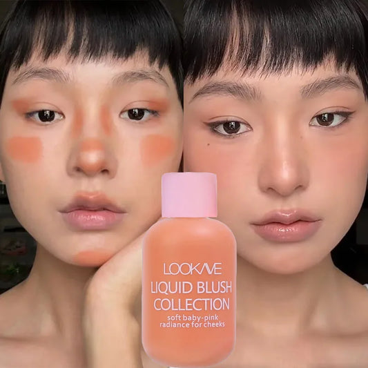 Waterproof Liquid Blush Long Lasting Moisturizing Natural Brightening Cheek Rouge Cream Velvet Face Blush Tint Pigment Cosmetic