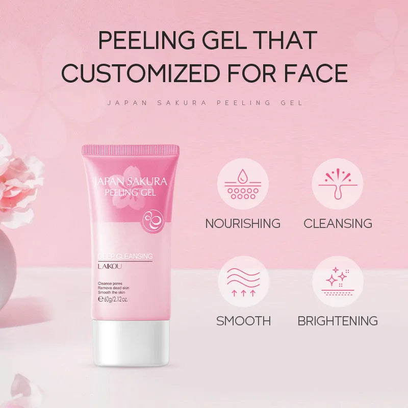 Face Skin Care Set Cherry Blossom Essence Moisturizing Collagen Eye Cream Exfoliating Gel Cleanser Lip Mask Beauty Makeup Set