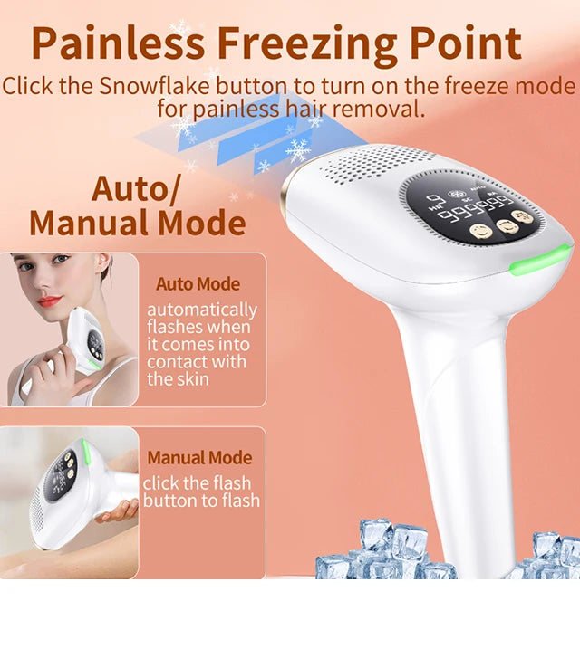 999999 Flashes 3-in-1 IPL Laser Epilator for Women Home Use Devices Electric Hair Removal Painless Machine Bikini Dropshipping