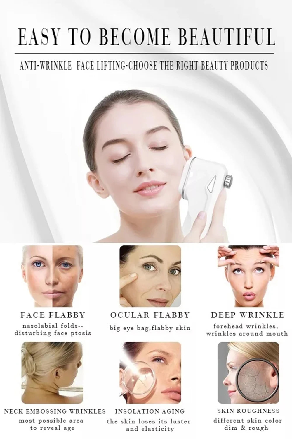 MINI Anti-aging Facial Massager Skin Rejuvenation Wrinkle Remove Skin Care Ultrasonic Beauty Health Face Lifting Machine