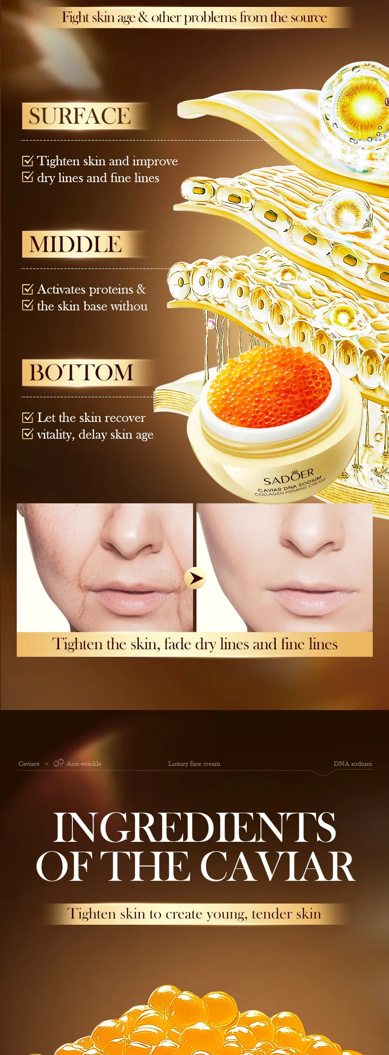 Instant Remove Wrinkle Cream Retinol Face Anti-Aging Firming Lifting Fade Fine Lines Improve Skin Moisturize Brighten Skin Care