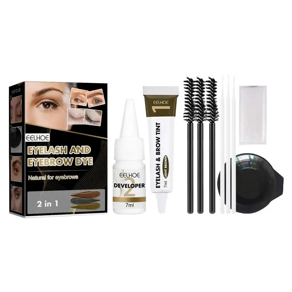 Professional 3 Colors Eyelashes Eyebrow Eyelash Dye Paste Tint Kit Professional Permanent Mascara Color Brow & Lashes Dye Set