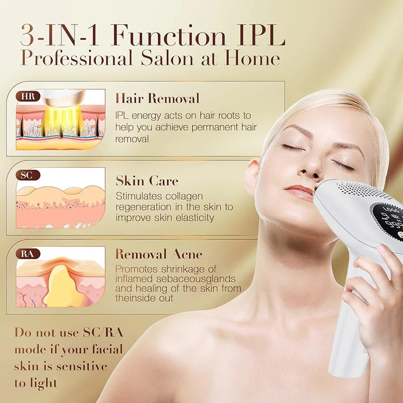 999999 Flashes 3-in-1 IPL Laser Epilator for Women Home Use Devices Electric Hair Removal Painless Machine Bikini Dropshipping