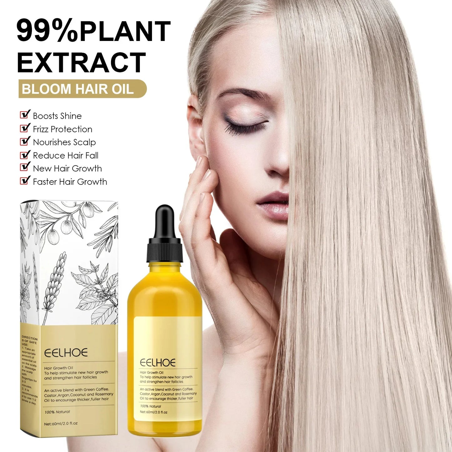 Hair Growth Products Prevent Hair Loss Essential Oil Fast Growing Anti-Drying Scalp Treatment Repair Beauty Health for Men Women