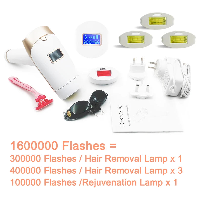 Updated Laser Hair Removal 2in1 Replaceable Lamp Rejuvenation Permanent Painless Hair Removal Bikini Trimmer IPL Epilator Device