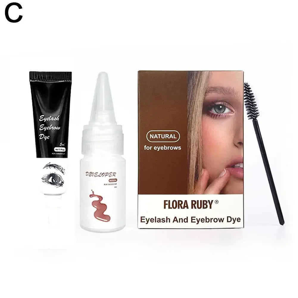 15-Minute Fast Henna Eyelash Eyebrow Dye Tint Professional Easy Dye Gel Eyelash Brown Black Color Tint Cream Kit Eyebrows Suit