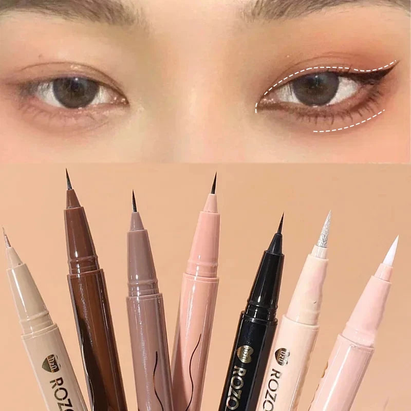 Ultra-fine Liquid Eyeliner Diamond Glitter Eyeshadow Makeup Black Brown Lasting Waterproof Fast Dry Eye Liner Pencil Cosmetic