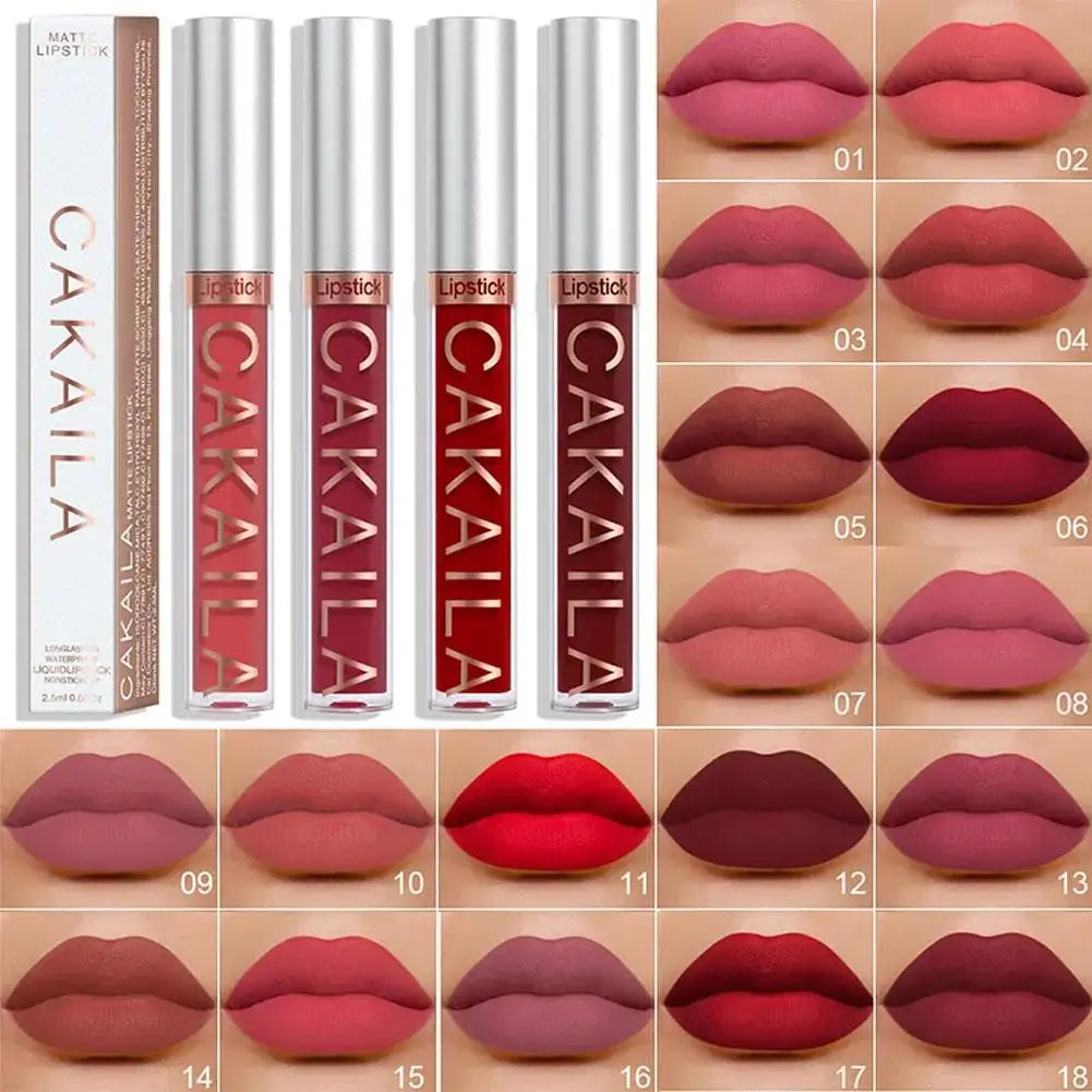 6Pcs Makeup Lipstick Set Liquid Velvet Matte Gloss Lip Sexy Red Lipstick Nude Women Long Lasting Waterproof Moisturizer Lips