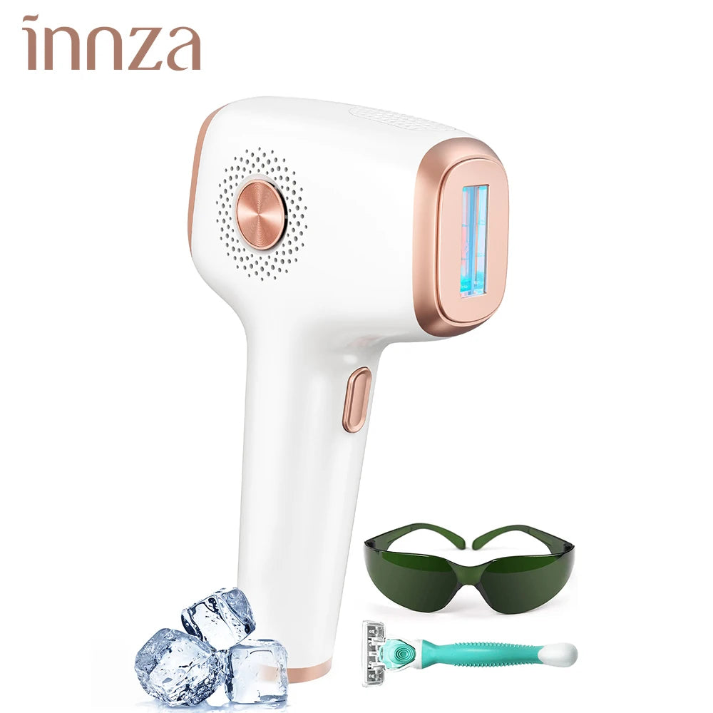 INNZA Hair Removal with Ice Cooling Care Function for Women Permanent,999,999 Flashes Painless IPL Hair Remover Device