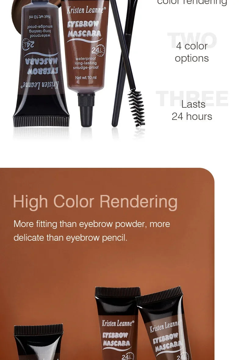 Natural 4 Colors Liquid Dyeing Eyebrow Cream Set Waterproof Durable Brown Tint Eyebrow Henna Mascara Eyebrows Paint Makeup