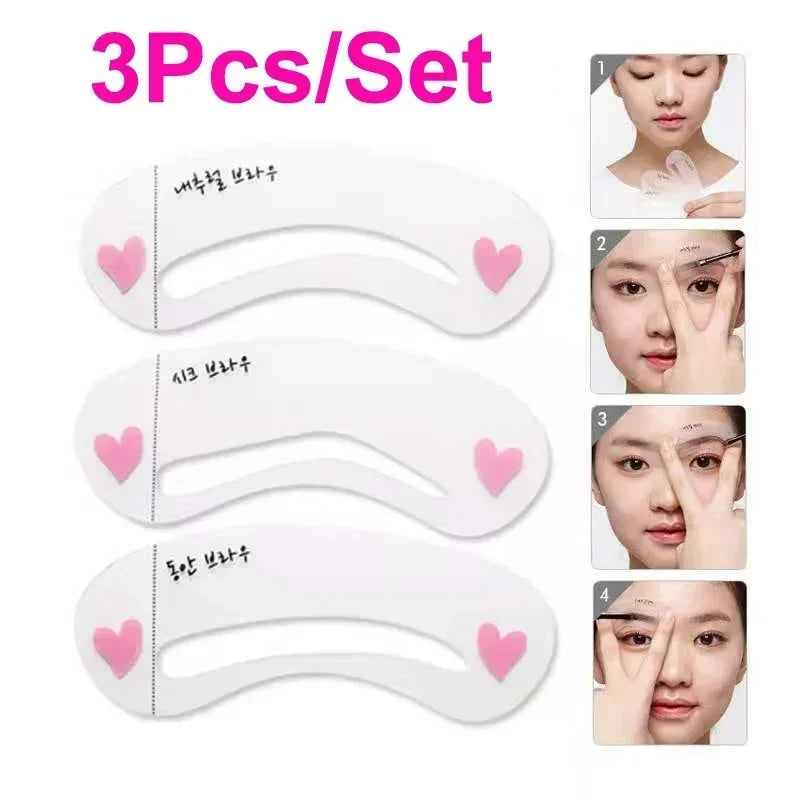 New Brow Stamp Kit Reusable Head Eyebrow Powder Stencil Kit Makeup Shadow Stick 1 Step Eyebrow Shaping Long Lasting Stamp Kit