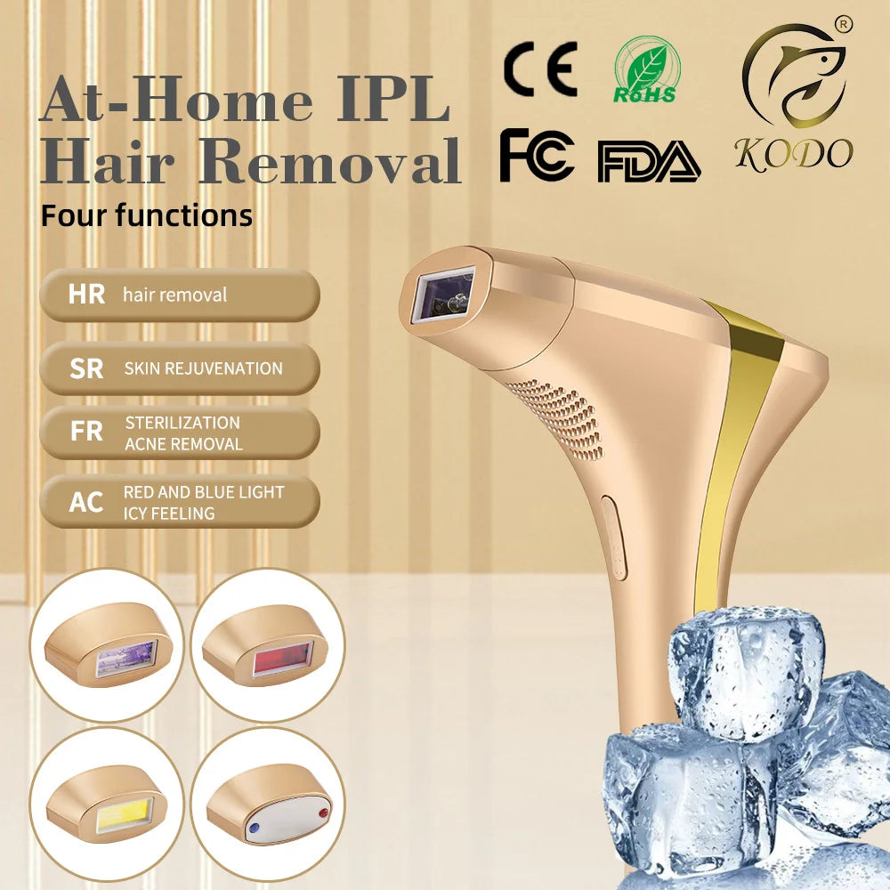 KODO 2024 High-end customization ice Laser Hair removal Laser Epilator Permanent IPL Painless Photoepilator 4 in 1 face and body