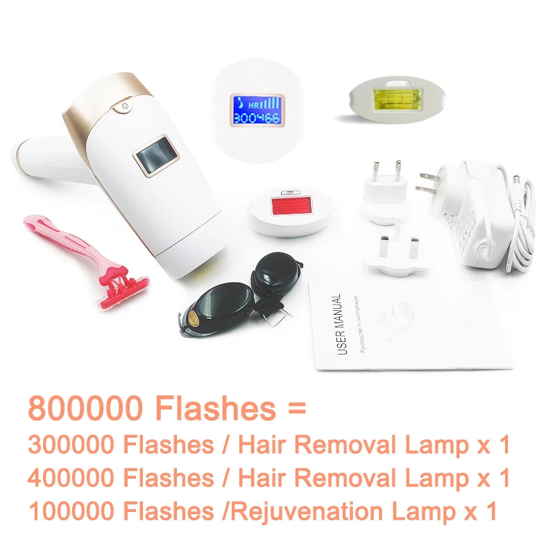 Updated Laser Hair Removal 2in1 Replaceable Lamp Rejuvenation Permanent Painless Hair Removal Bikini Trimmer IPL Epilator Device