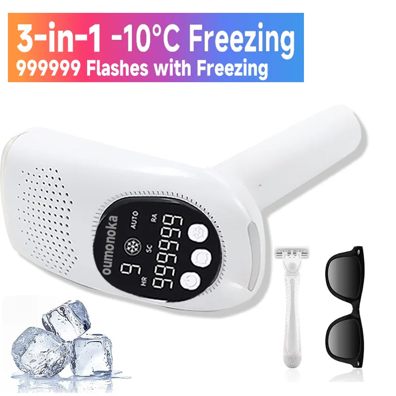 999999 Flashes 3-in-1 IPL Laser Epilator for Women Home Use Devices Electric Hair Removal Painless Machine Bikini Dropshipping