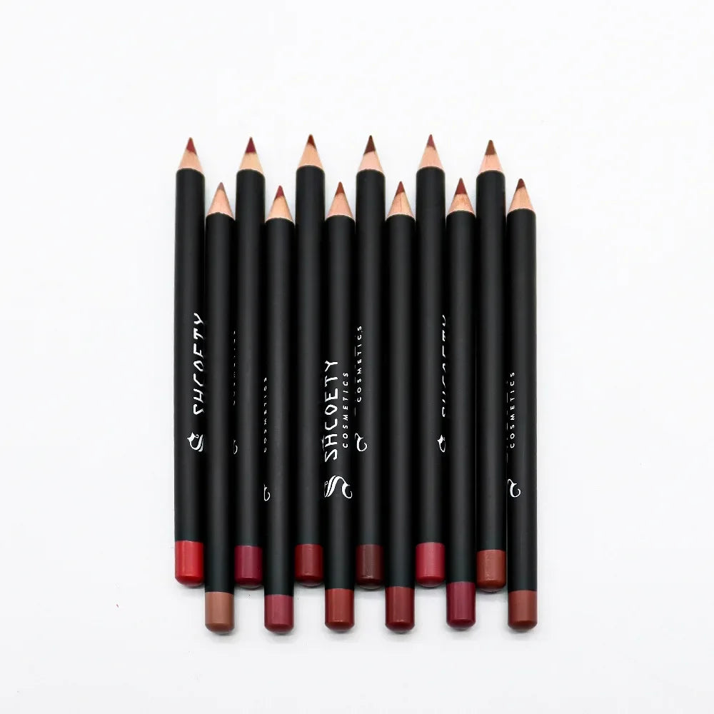 12pcs Matte Lip Liner Set Long-lasting Color Waterproof Lip Liner Sexy Full Lips Lip Retouching Cosmetic Makeup Tools