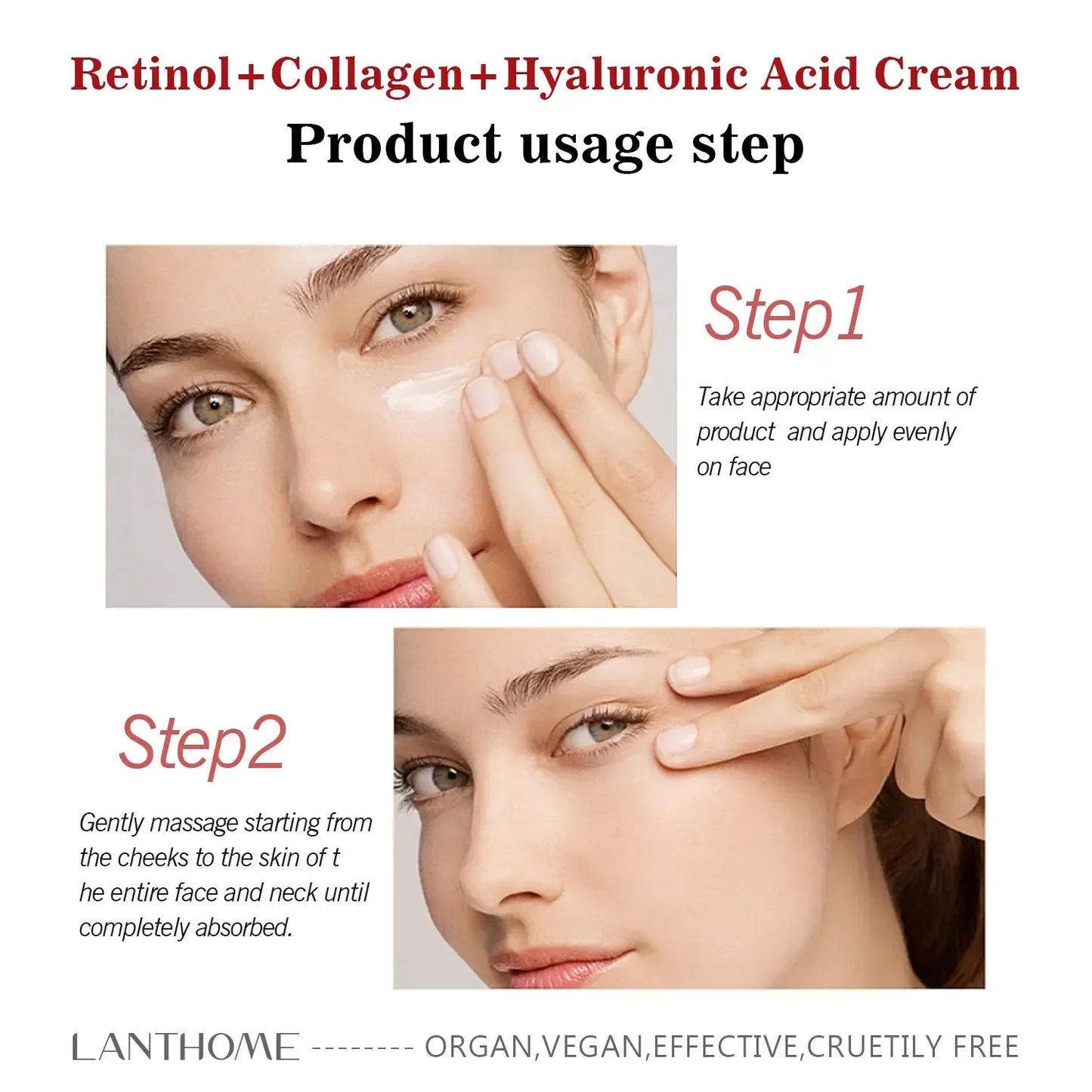 Face Body Whitening Cream Retinol Collagen Hyaluronic Acid 3in1 Remove Dark Spots Eliminate Melanin Dispel Acne Lighten The Skin