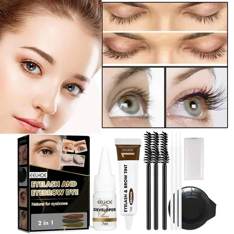 Professional 3 Colors Eyelashes Eyebrow Eyelash Dye Paste Tint Kit Professional Permanent Mascara Color Brow & Lashes Dye Set