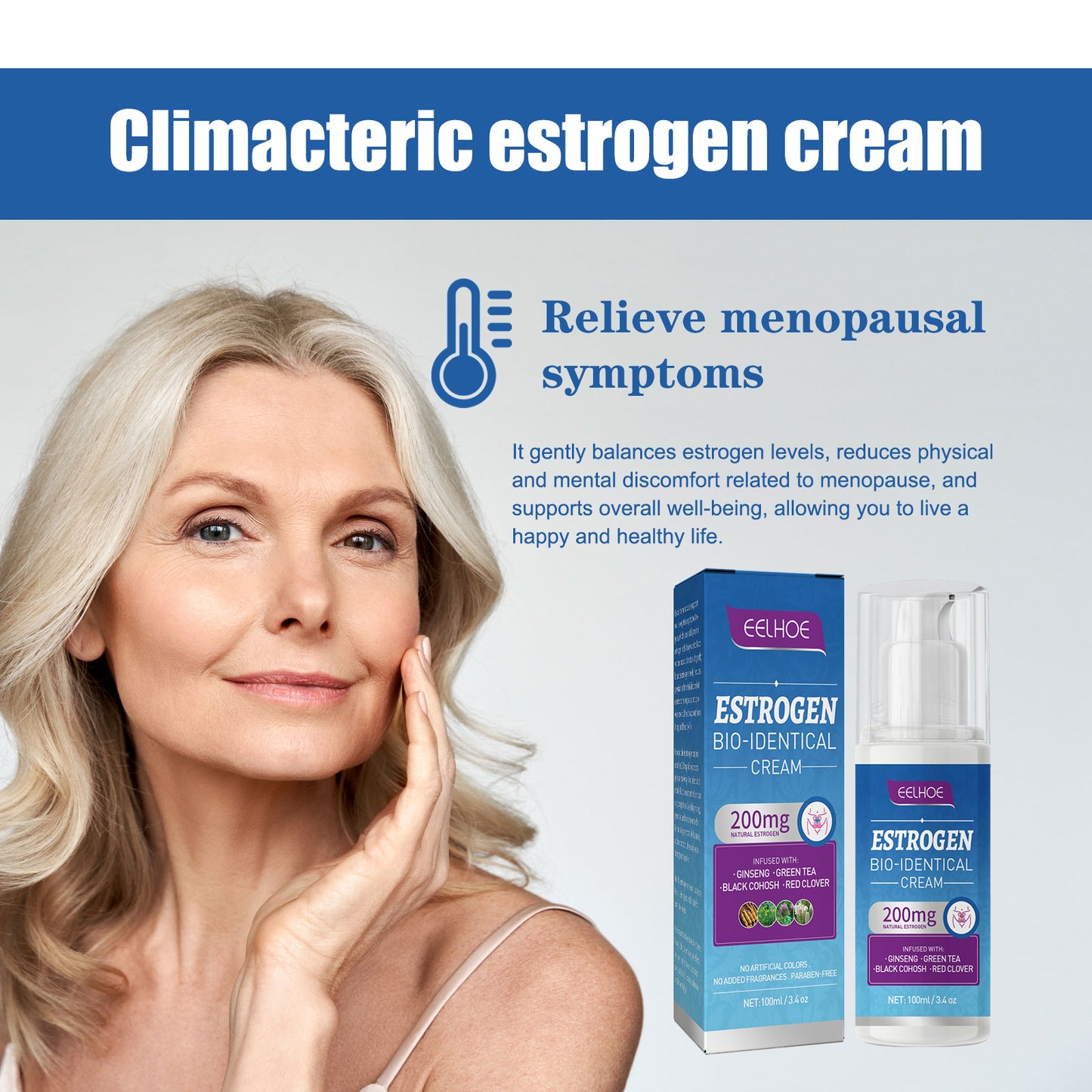 Feminine Balance Therapy Progesterone Cream Reduce Menopause Bad Mood Relieve Discomfort & Emotional Instability