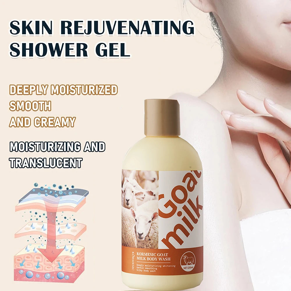 Goat Milk Body Wash Original For Smooth Sensitive Skin, Non-Irritation Mostiurizing PH Balancing Body Cleanser With Herb Complex