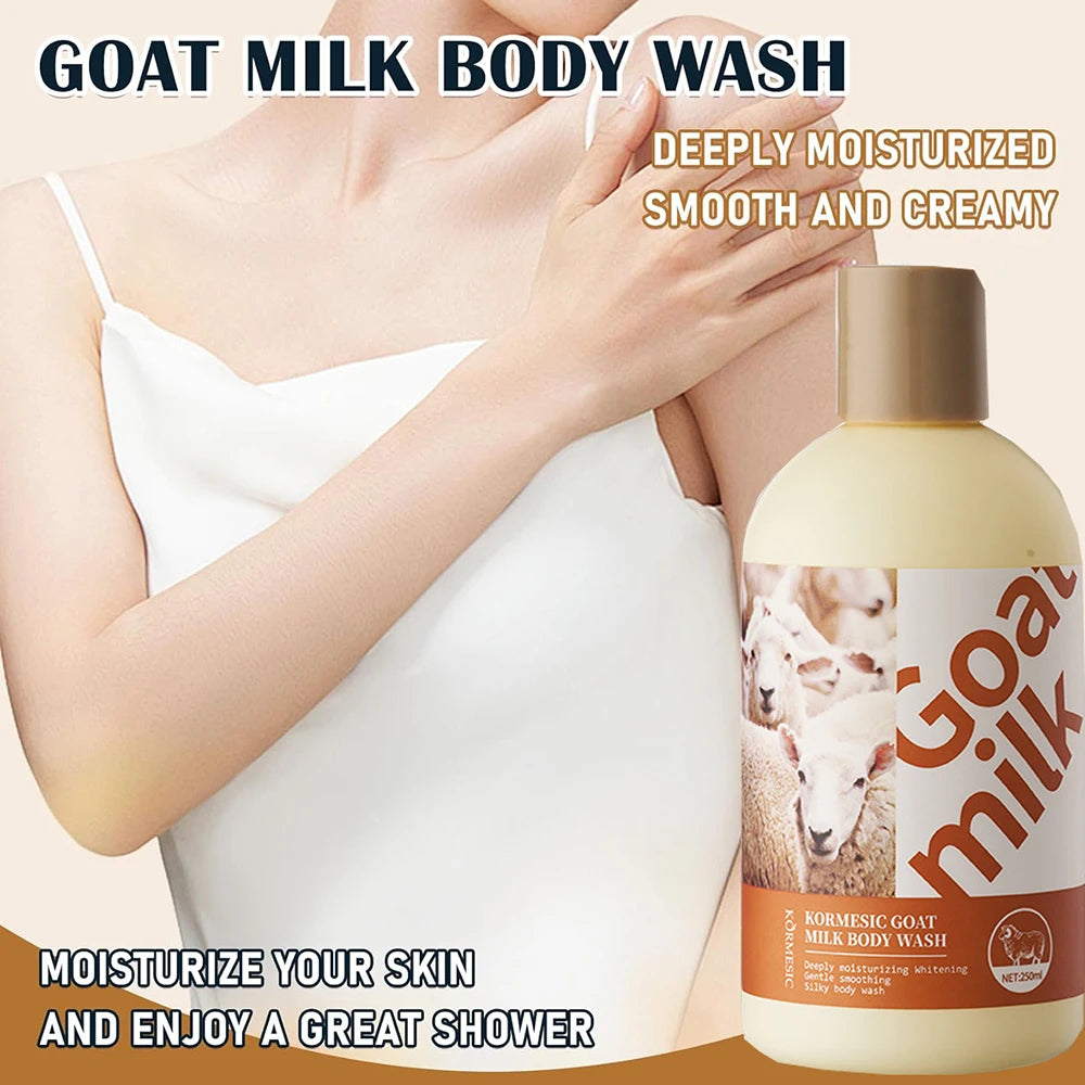 Goat Milk Body Wash Original For Smooth Sensitive Skin, Non-Irritation Mostiurizing PH Balancing Body Cleanser With Herb Complex