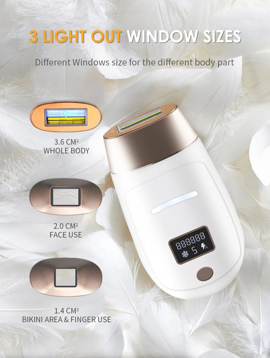 Vancostar Wireless Laser Hair Removal Rechargeable 4in1 Replaceable Lamp Cooling Painless Permanent Bikinis Trimmer IPL Epilator