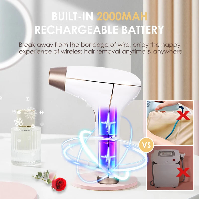 Vancostar Wireless Laser Hair Removal Rechargeable 4in1 Replaceable Lamp Cooling Painless Permanent Bikinis Trimmer IPL Epilator