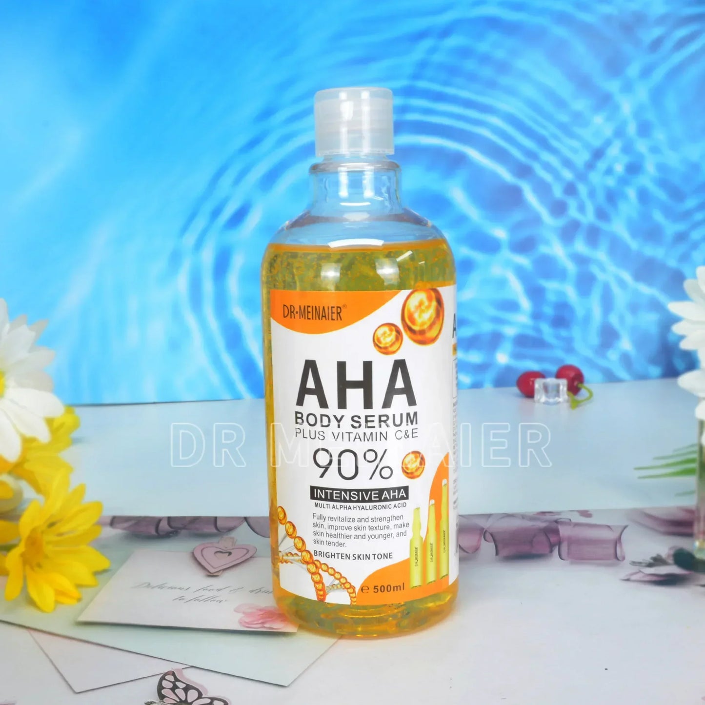 500ml Hyaluronic Acid, Nicotinamide Vitamin C AHA Face Serum Spots Eraser Corrector Whitening Moisturizing Lightening Body Serum