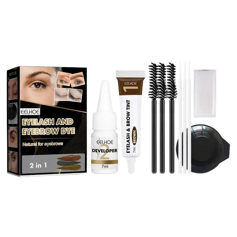 Professional 3 Colors Eyelashes Eyebrow Eyelash Dye Paste Tint Kit Professional Permanent Mascara Color Brow & Lashes Dye Set