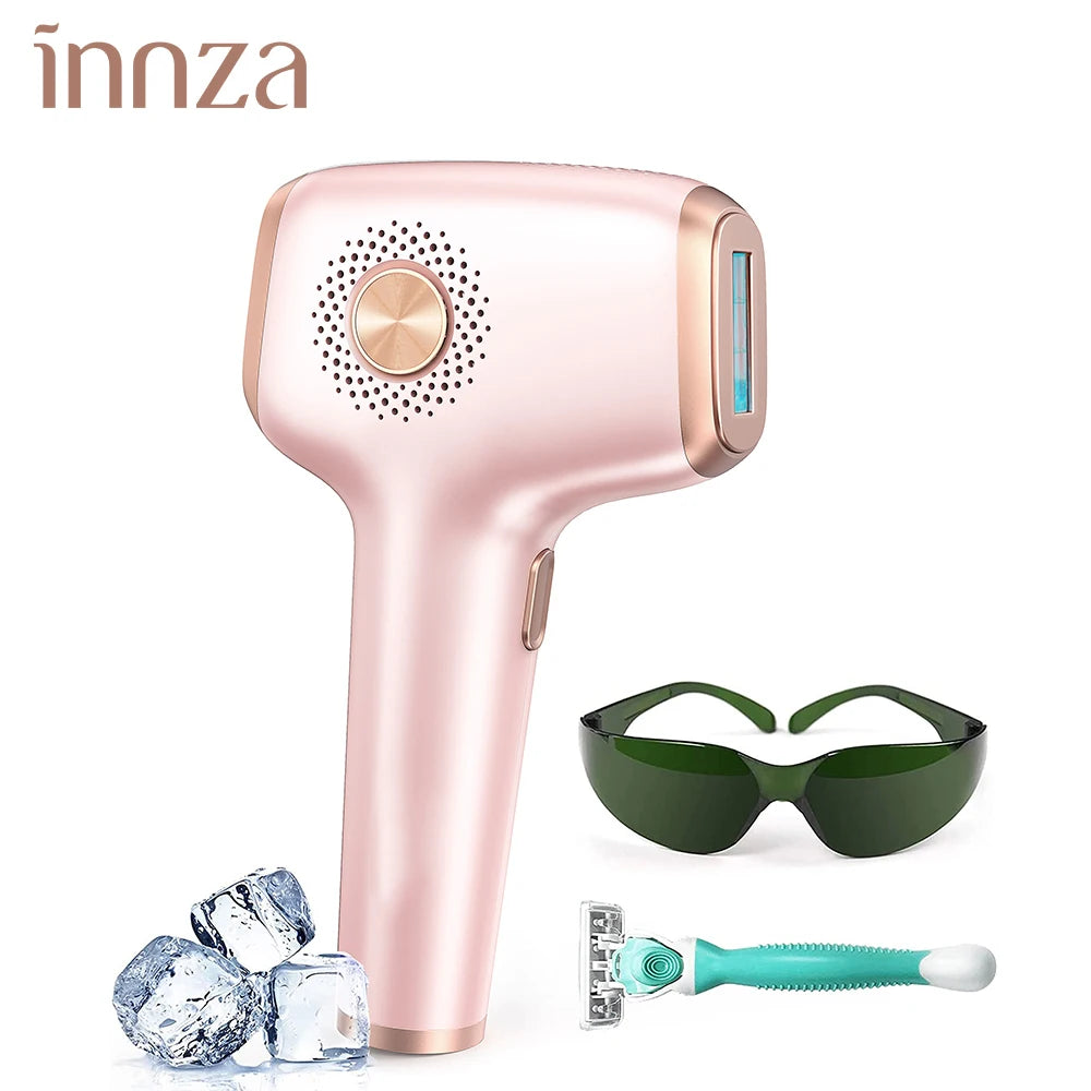 INNZA Hair Removal with Ice Cooling Care Function for Women Permanent,999,999 Flashes Painless IPL Hair Remover Device