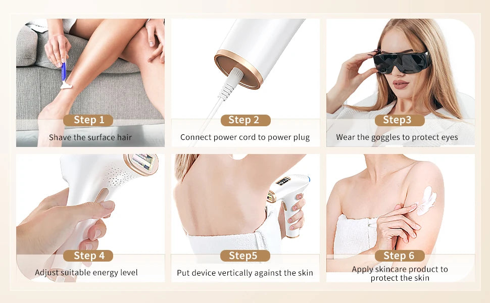 IPL Hair Removal Device 999900 Flashes Dual Modes Permanent Epilator HR/RA/ SC 3 in 1 Whole Body Treament Home Use for Women Men