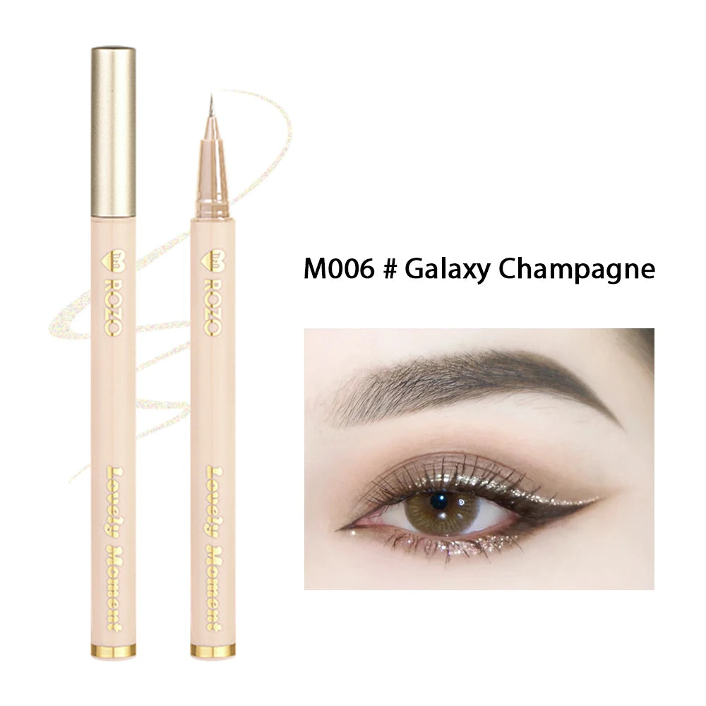 Ultra-fine Liquid Eyeliner Diamond Glitter Eyeshadow Makeup Black Brown Lasting Waterproof Fast Dry Eye Liner Pencil Cosmetic